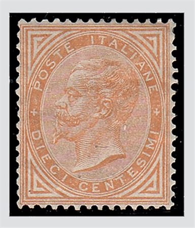REGNO D'ITALIA - 1866, 10 c. giallo ocra (T17) molto ben centrato....