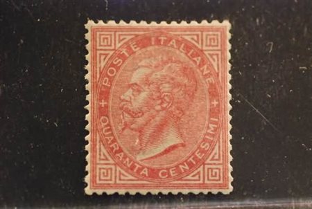 REGNO D'ITALIA - 1866, 40 c. rosso carminio (T.20) bell'esemplare...