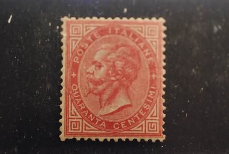 REGNO D'ITALIA - 1866, Tiratura di Torino, 40 c.rosa carminio (T20) ben...
