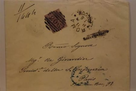 REGNO D'ITALIA - 1878, 60 c. lilla (T21) isolato su busta raccomandata da...