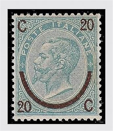 REGNO D'ITALIA - 1865, 20 c. su 15 c. azzurro I tipo (23) ottima centratura....