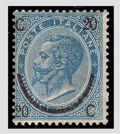 REGNO D'ITALIA - 1865, 20 c. su 15 c. azzurro I tipo (23). (Cert. R....