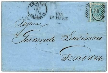 REGNO D'ITALIA - 1867, 20 su 15 c. II tipo (24) con la dentellatura spostata...