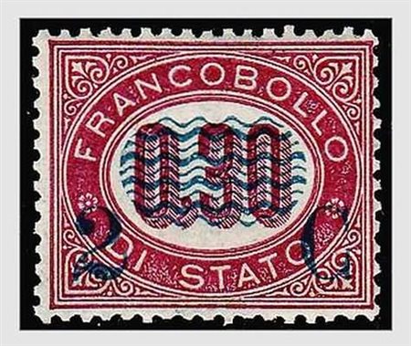 REGNO D'ITALIA - 1878, Servizio soprastampati, 2 c. su 0,30 (32) esemplare...