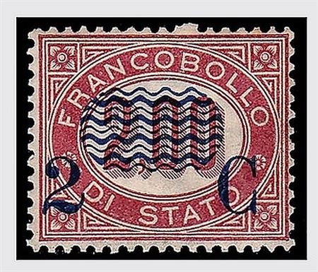 REGNO D'ITALIA - 1878, Servizio soprastampati, 2 c. su 2,00 (34) ben...