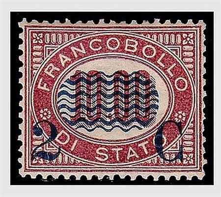 REGNO D'ITALIA - 1878, Servizio soprastampati, 2 c. su 10,00 (36) fresco e di...