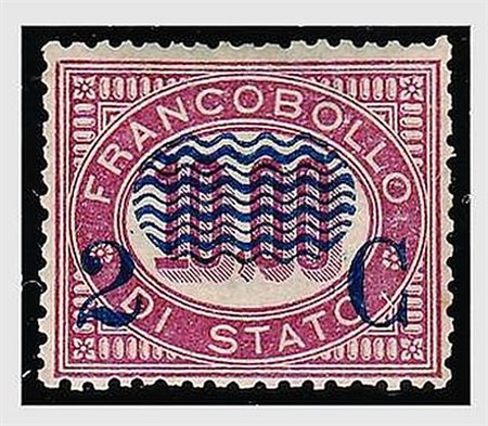REGNO D'ITALIA - 1878, Servizio soprastampati, 2 c. su 10,00 (36) ben...