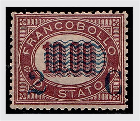 REGNO D'ITALIA - 1878, Servizio soprastampati 2 c. su 10,00 (36) buona...