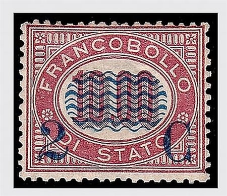 REGNO D'ITALIA - 1878, Servizio soprastampati, 2 c. su 10,00 (36). Traccia...