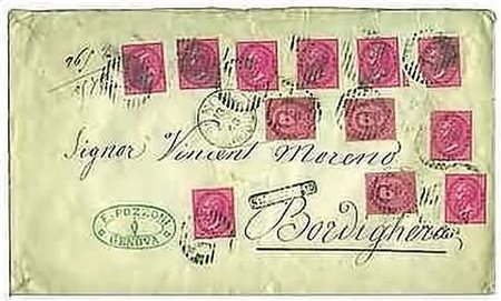 REGNO D'ITALIA - 1883, Umberto I 10 c. carminio (38) 3 esemplari + 40 c....