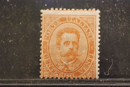 REGNO D'ITALIA - 1879, Umberto I, 20 c. arancio (39) dent. in alto da...