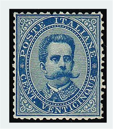 REGNO D'ITALIA - 1879, Umberto I, 25 c. azzurro (40) molto ben centrato....