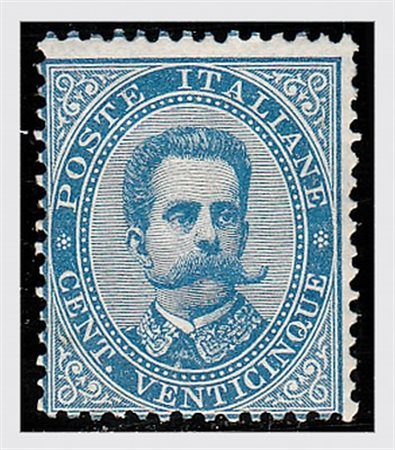 REGNO D'ITALIA - 1879, Umberto I, 25 c. azzurro (40). (A. Diena. Raybaudi....