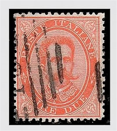 REGNO D'ITALIA - 1879, Umberto I, 2 lire vermiglio (43). (Chiavarello).(USATO)