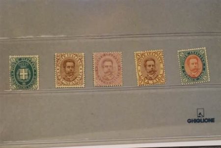 REGNO D'ITALIA - 1889, Umberto I, 5 valori (44, 45, 47/49) la serie senza il...