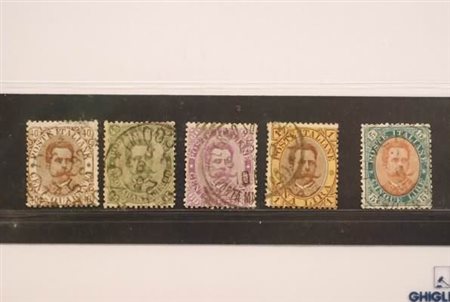 REGNO D'ITALIA - 1889, Umberto I, 5 valori (45/49) la serie senza il 5 c. Il...