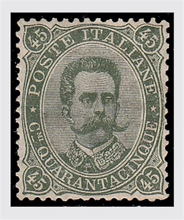 REGNO D'ITALIA - 1889, Umberto I, 45 c. verde oliva (46) ben centrato....