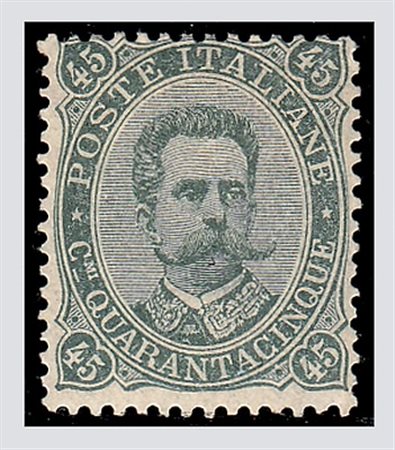 REGNO D'ITALIA - 1889, Umberto I, 45 c. verde oliva (46). (A.Diena - G.Oliva...