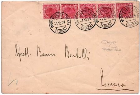 REGNO D'ITALIA - 1919, Falsi dell'epoca, 10 c.carminio dentellato 11 e 1/2...