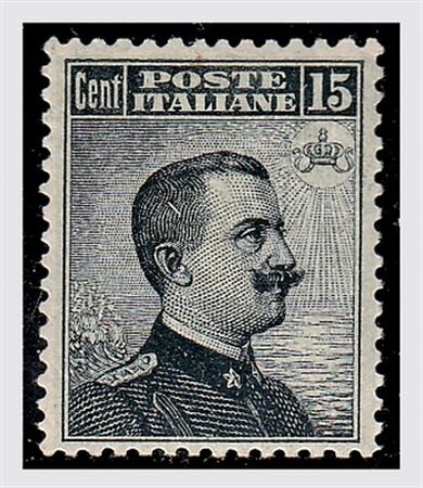REGNO D'ITALIA - 1909, Michetti, 15 c. grigio nero (86) centratissimo. (Cert....