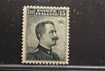 REGNO D'ITALIA - 1909, Michetti, 15 c. grigio nero (86) ben centrato....