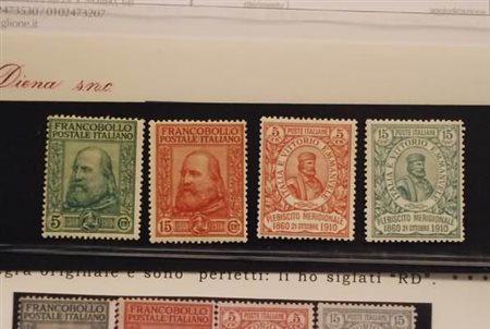 REGNO D'ITALIA - 1910, Garibaldi, 4 valori cpl. (87/90) di buona...