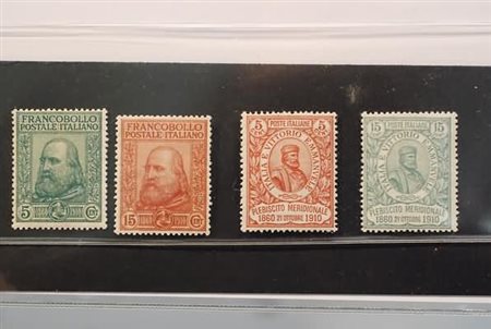 REGNO D'ITALIA - 1910, Garibaldi, 4 valori cpl. (87/90).(GOMMA ORIGINALE)
