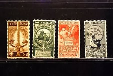 REGNO D'ITALIA - 1911, Cinquantenario Unità d'Italia, 4 valori cpl. (92/95)...