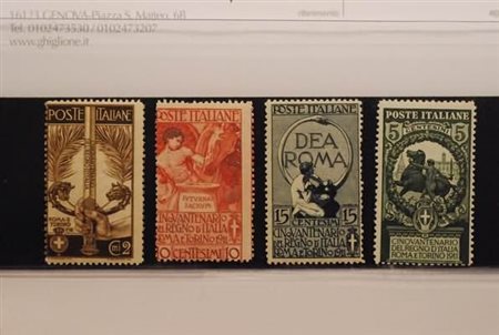 REGNO D'ITALIA - 1911, Cinquantenario Unità d'Italia, 4 valori cpl....