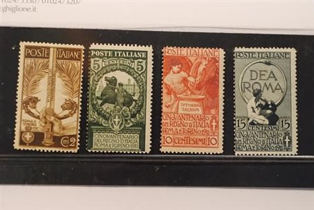 REGNO D'ITALIA - 1911, Cinquantenario Unità d'Italia, 4 valori cpl....