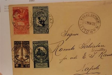 REGNO D'ITALIA - 1911, Cinquantenario Unità, 4 valori cpl. (92/95) su busta...