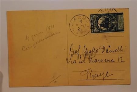 REGNO D'ITALIA - 1911, Cinquantenario Unità 5 c. (93) su cartolina da Roma...