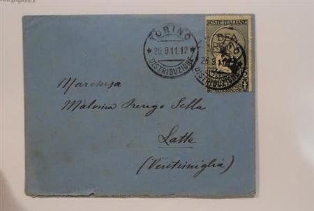 REGNO D'ITALIA - 1911, Cinquantenario Unità 15 c. (95) su bustina da Torino...