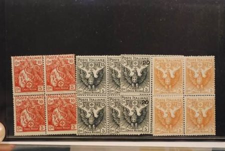REGNO D'ITALIA - 1915-16, Croce Rossa, 4 valori cpl. (102/05) in fresche...