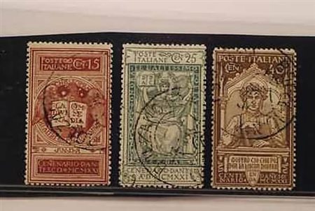 REGNO D'ITALIA - 1921, Dante Alighieri, 3 valori cpl. (116/18).(USATO)