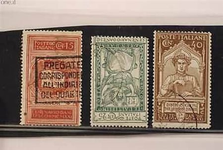 REGNO D'ITALIA - 1921, Dante Alighieri, 3 valori cpl. (116/18).(USATO)