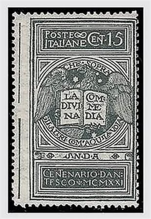 REGNO D'ITALIA - 1921, Dante, 15 c. grigio non emesso (116A).(GOMMA INTEGRA)