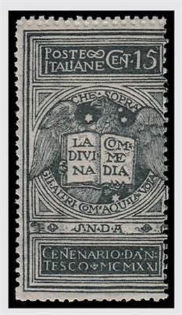 REGNO D'ITALIA - 1921, Dante, 15 c. grigio non emesso (116A). Il francobollo...