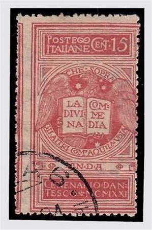 REGNO D'ITALIA - 1921, Dante Alighieri, 15 c.rosa (116B). Raro. (Cert....