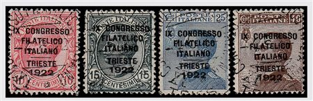 REGNO D'ITALIA - 1922, Congresso Filatelico Trieste, 4 valori cpl. (123/26)...