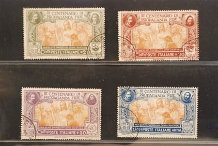 REGNO D'ITALIA - 1923, Propaganda Fide, 4 valori cpl. (131/34) annulli da...