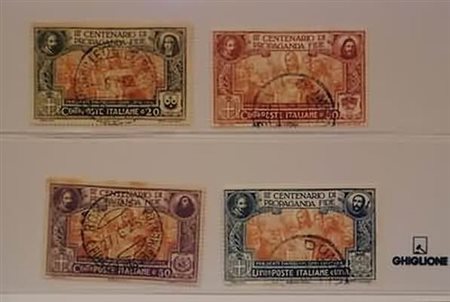 REGNO D'ITALIA - 1923, Propaganda Fide, 4 valori cpl. (131/34). Annulli da...