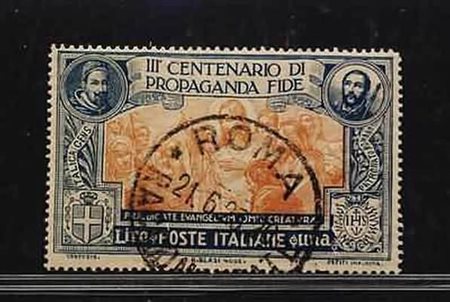 REGNO D'ITALIA - 1923, Propaganda Fide 1 lira (134). (Vignati, Donnini).(USATO)