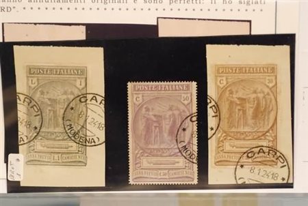 REGNO D'ITALIA - 1923, Camicie nere 3 valori cpl. (147/49). (Cert. R....