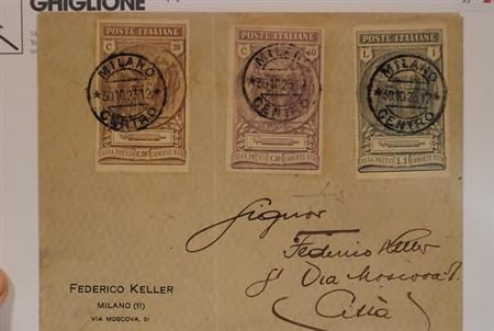 REGNO D'ITALIA - 1923, Camicie nere 3 valori cpl.(147/49) su busta da Milano...
