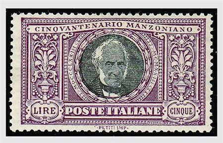 REGNO D'ITALIA - 1923, Manzoni, 6 valori cpl. (151/56) ottima centratura....