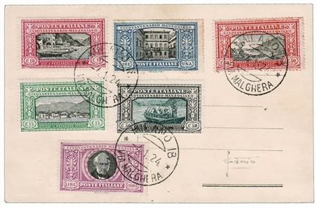 REGNO D'ITALIA - 1923, Manzoni, 6 valori cpl. (151/56) annullati in periodo...