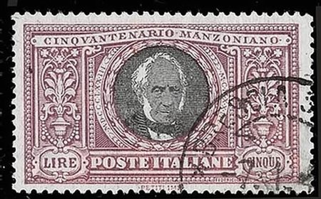 REGNO D'ITALIA - 1923, Manzoni, 6 valori cpl. (151/56) con annulli non...
