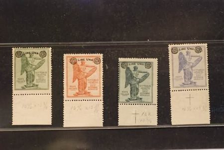 REGNO D'ITALIA - 1924, Vittoria soprastampati, 4 valori cpl. (158/61) tutti...