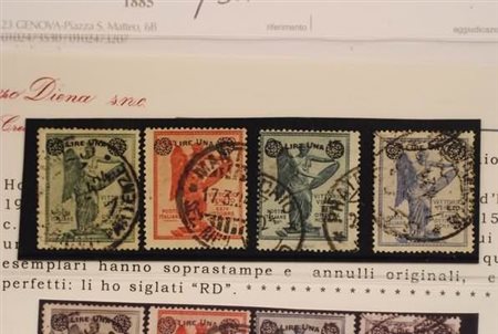 REGNO D'ITALIA - 1924, Vittoria soprastampati, 4 valori cpl. (158/61). (Cert....